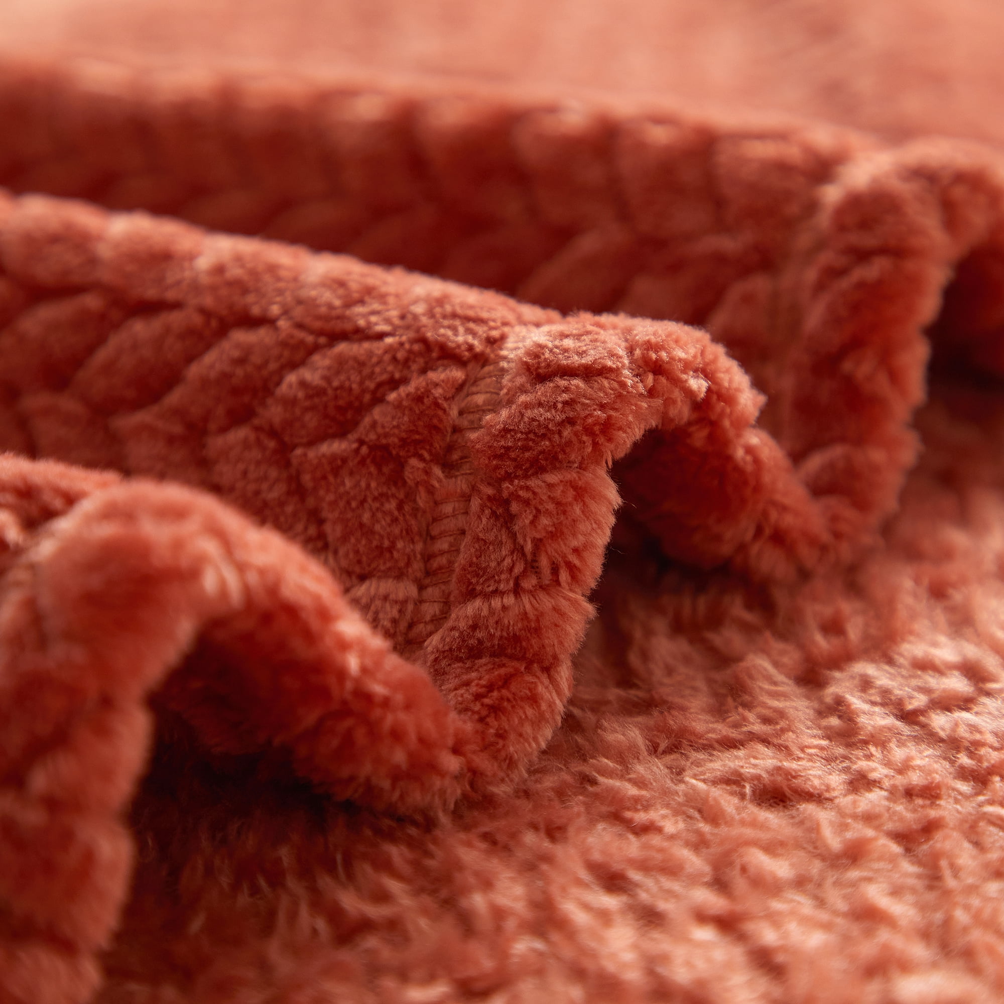 Mainstays Cozy Textured Plush Throw Blanket, Copper, 50"x60" All Ages