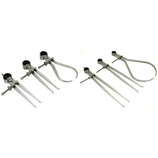 Inside Outside Divider Precision Calipers Small & Large Sets Kit 6 Pcs