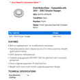 thumbnail image 2 of Front Brake Rotor - Compatible with 2001 - 2003 Chrysler Voyager 2002, 2 of 2