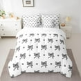 thumbnail image 2 of jejeloiu Cartoon Bowknot Loves 7-Piece Twin Bedding Sets,Black Kawaii Love Bedding Comforter Set For Girl Reversible, 2 of 8