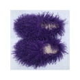 thumbnail image 5 of Ferndule Mens Womens Warm Shoes Fluffy Slipper Socks Plush Lined Booties Slippers Comfort Memory Foam House Shoe Unisex Slip On Lightweight Dark Purple 6-7.0, 5 of 5