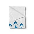 thumbnail image 2 of Sea Animals Soft Flannel Fleece Throw Blanket, Lead and 3 Dolphins Shadow on Waves Oceanlife Maritime Theme Image, Cozy Plush for Indoor and Outdoor Use, 50" x 60", Blue Turquoise, by Ambesonne, 2 of 5
