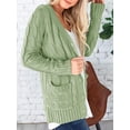 thumbnail image 3 of DOPI Women's Open Front Cardigan Sweaters Fashion Button Down Cable Knit Chunky Outwear Coats, 3 of 6