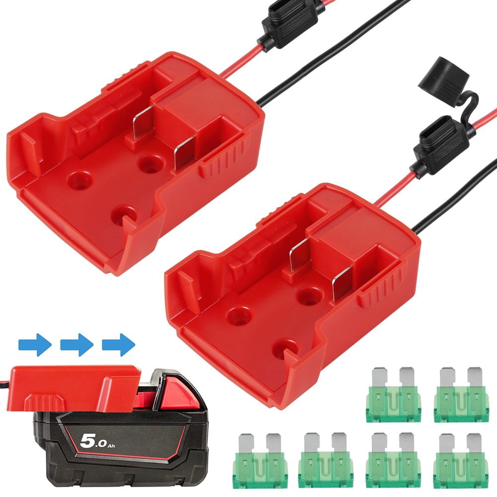 Battery Adapter 2Pcs for Milwaukee M18 18V Lithium Battery Portable Insulated Battery Converter