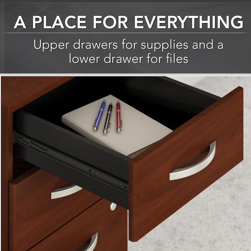 Studio C 3 Drawer Mobile File Cabinet in Hansen Cherry - Engineered Wood