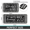 thumbnail image 3 of Buffalo Plaid Kitchen Rug 2 Pieces Set, Washable Non-Slip Kitchen Sink Decor Carpet, Home Black and White Cushioned Kitchen Floor Standing Mats 17"x47"+17"x30", 3 of 6