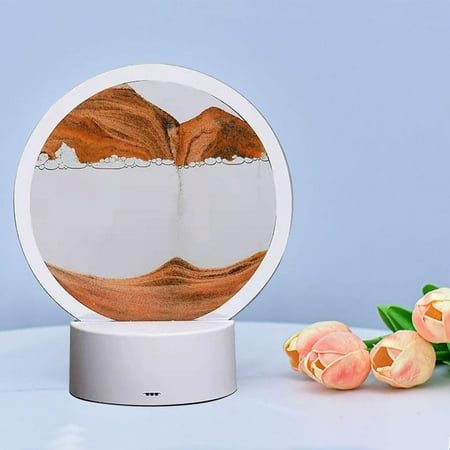 

Night Lights 3D Moving Sand Art Desk Lamp 7.87 Inch 360° 15ml Rotating Hourglass Decorative Creative Art Liquid Motion Living Room Bedroom Desk Lamp