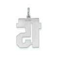 thumbnail image 4 of Sterling Silver Number 15 Pendant Necklace, Block Style Unisex Jewelry for Teens and Adults, Polished Milestone Charm for Quinceañera, Sports, Birthday, or Athletic Celebration, 4 of 6