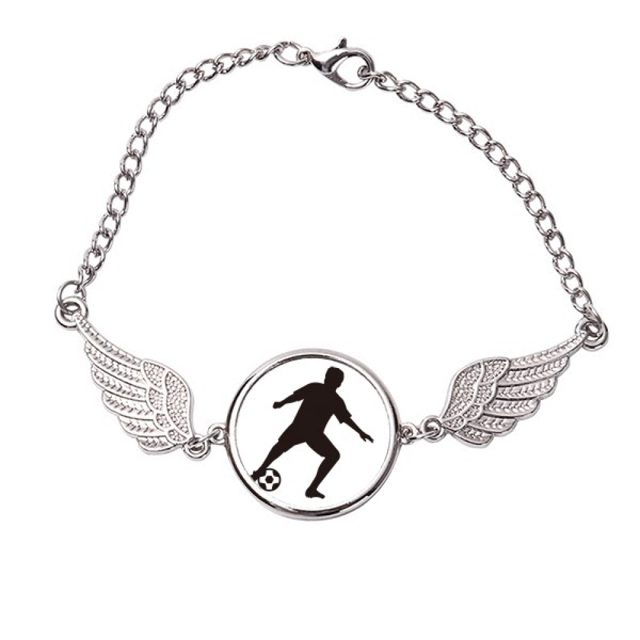 Silueta de fútbol soccer Sports Pulsera pulsera pulsera alas de ángel pulsera