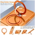 thumbnail image 2 of VENINGO Magnetic for iPhone 17 Pro Case with 360 ° Rotatable Stand Compatible with Mag-safe,Clear Shock Resistant Slip Resistant Case for iPhone 17 Pro 6.3", Orange, 2 of 7