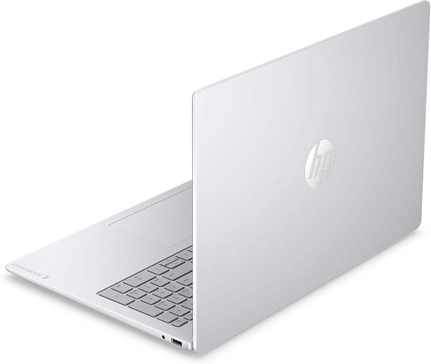 HP OmniBook 3 16" 2K Touchscreen Laptop, AMD Ryzen 5 40, Copilot AI, 8GB DDR5 RAM, 256GB SSD, AMD Radeon 610M, Windows 11 Home, Glacier Silver,