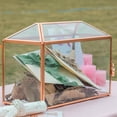 thumbnail image 2 of Small .‘‘ x .‘‘ x .‘‘ Glass Card Box with Slot & Lock for Wedding Reception Geometric Clear Envelops Box Suitable for x es Cards Gold (Slot Length cm) Handmade, 2 of 8