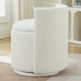 thumbnail image 4 of Velvet Swivel Vanity Chair with Storage, Swivel Makeup Chair with Wave Back, No Assembly Small Accent Stool for Bedroom, Dressing, Living Room,White, 4 of 15