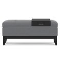 thumbnail image 3 of Oregon 42"W Rectangle Storage Ottoman Bench with Tray in Stone Gray Faux Leather, 3 of 14