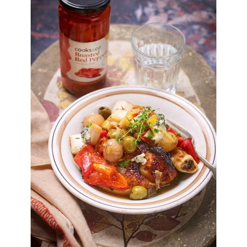 Cooks & Co Roasted Red Peppers 460g, British Import (Pack of 3)