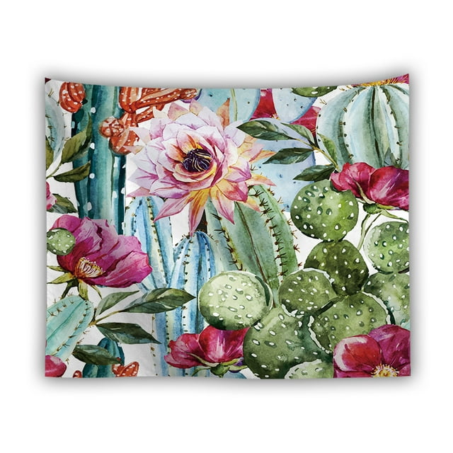 Tapestry Desert Plants Cactus para pared, 150 x 150 cm, microtela