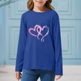 thumbnail image 4 of Girls Long Sleeve Shirt with Heart Graphic - Soft Stretch Crewneck Everyday Top for Kids, Little & Big Kids (2-14 Years), Blue,Size 5-6 T, 4 of 6