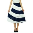 thumbnail image 1 of Bimba Women's Spiral Summer Midi Skirt A Line Boho Chic Skrit With Side Zip, 1 of 5