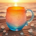 thumbnail image 1 of Golden Tide Sea Glass Mug - 12oz Wave Texture Cup C, 1 of 7