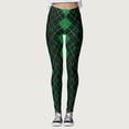 thumbnail image 2 of Arlun Patrick's Day Leggings for Women Elastic High Waisted Tummy Control Printed Slim Tights Pants Shamrock Irish Clover Soft Comfortable Yoga Sports Casual Pants Dark Green L, 2 of 7