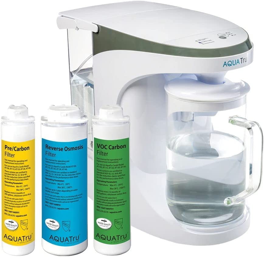 AquaTru Carafe Countertop Water Purifier System for PFAS & Other