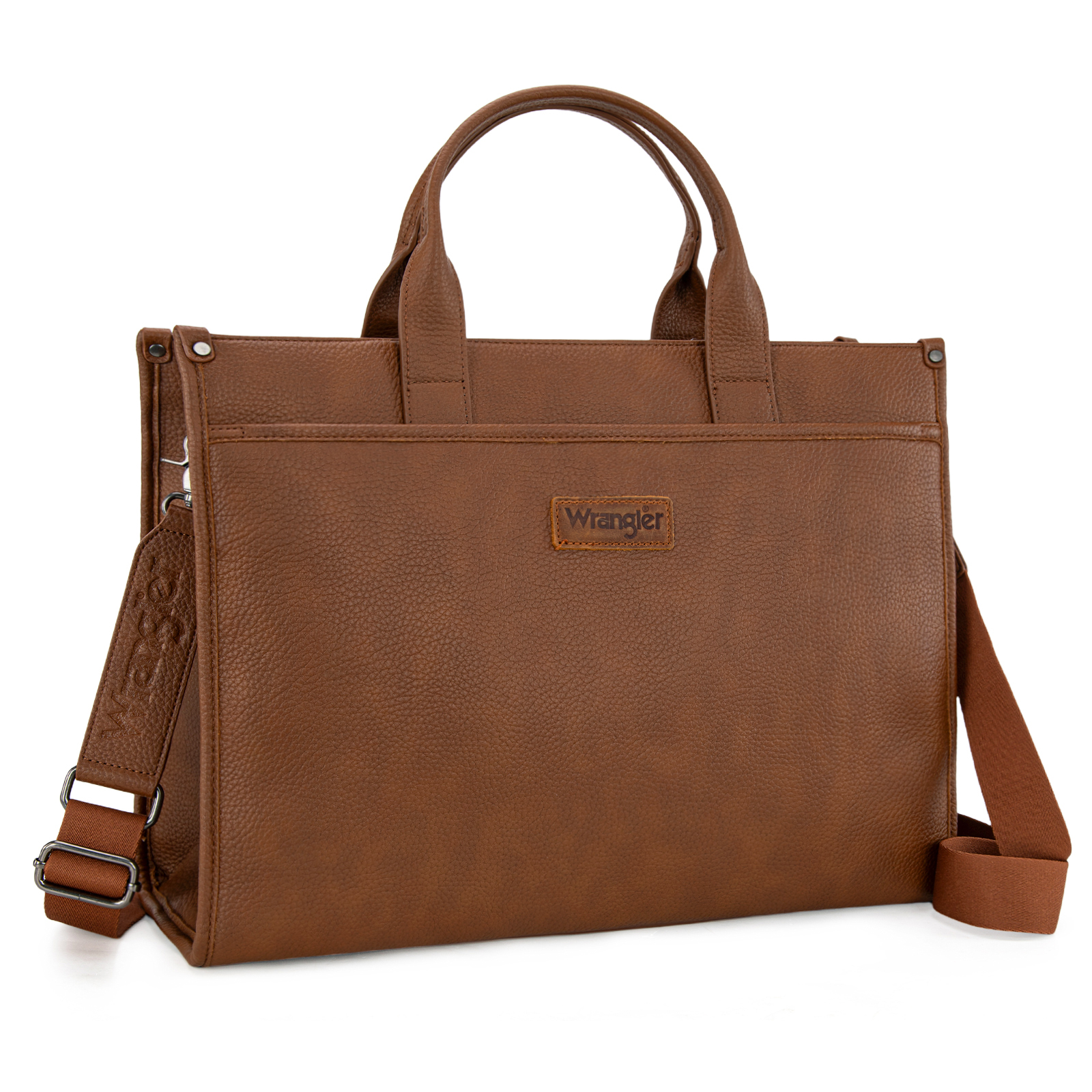 Wrangler Laptop Bag for Women 15.6 Inch Vintage Work Messenger Bag for Business Briefcase Handbag with Adjustable Shoulder Strap, Brown