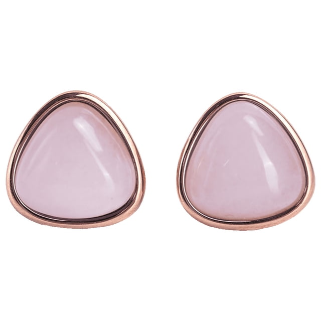 Aretes Mujer con Cuarzo Rosa, Amatista o Cuarzo Azul LuckyLy, Acero Inoxidable, Modelo Aline rosa UNITALLA