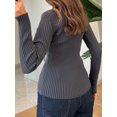 thumbnail image 4 of Women's Long Sleeve Lightweight Crewneck Casual Cardigan Sweater, 4 of 4