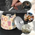 thumbnail image 4 of Yayeee Ashtray with Lid for Cigarette Smokeless Stainless Steel Home Ash Holder, Blue Beach Toys Pattern, 4 of 7