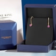 thumbnail image 5 of Gem Stone King 14K Yellow Gold Pink Created Sapphire Drop Dangle Earring for Women with Leverback (0.10 Cttw, Gemstone Birthstone, Round 2.5MM), 5 of 6