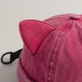 thumbnail image 3 of Hsqqdc 1pc Rose Red Cotton Rolled Edge Docker Cap Unisex Brimless Cat Ear Hat for Daily Street Wear, 3 of 7