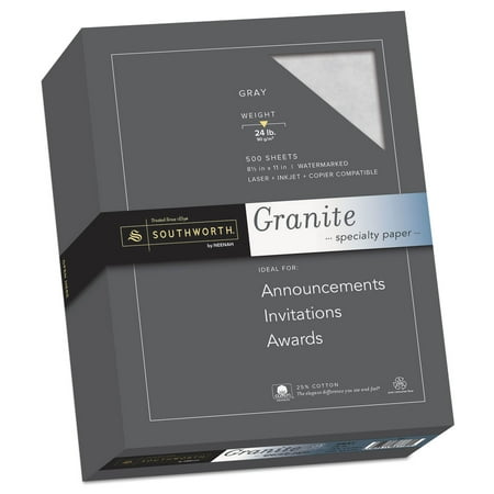 Southworth 914C-01 24 lbs. Bond Weight 8.5 in. x 11 in. Granite Specialty Paper - Gray (1/Box)
