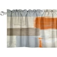 thumbnail image 2 of Orange Gray Kitchen Valances for Windows Half Kitchen Valance Curtains Modern Window Treatment Valances for Living Room Bedroom Bathroom Decor, 2 of 6