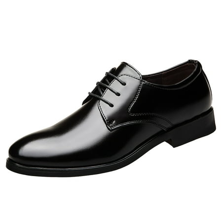 

Vedolay Men s Leather Modern Classic Lace up Leather Lined Dress Oxfords Shoes(Black 10)