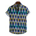 thumbnail image 4 of EIMELI Chemise Hawaïenne Slim à Manches Courtes Imprimée Rayures/arbre pour Hommes pour Voyage, 4 of 8