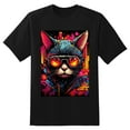 thumbnail image 2 of Plus Size Shirt for Women Black Tops for Women Short Sleeves Shirt for Women Oil Painting-Cat T Shirt Crewneck Shirt for Women XL, 2 of 5