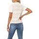 thumbnail image 3 of INSPIRAR CHIC Blusas de Encaje de Manga Corta con Botones XS Beige, 3 of 6