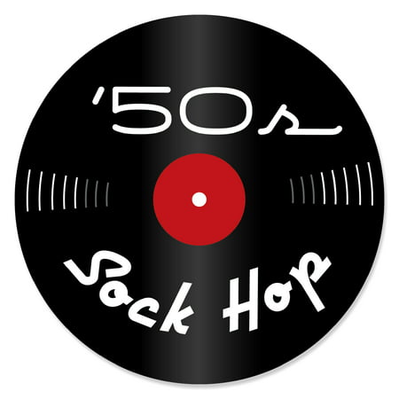 50's Sock Hop - 1950s Rock N Roll Party Circle Sticker Labels - 24 (Best Music Record Labels)