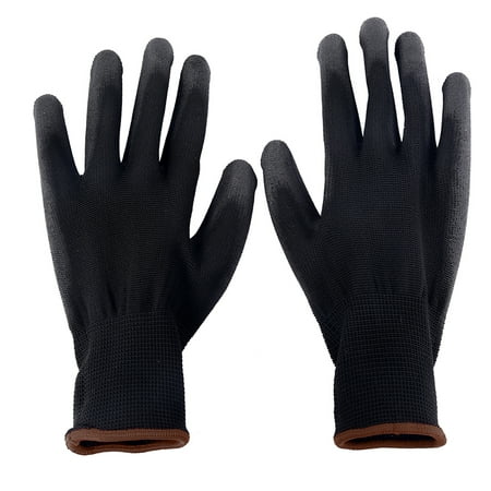

ODOMY Pairs PU Nylon Safety Coating Safety Work Gloves Protective Builders Fistfight Gardening S M L