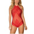 thumbnail image 1 of Gibobby Conjunto de lencería de encaje Ropa De Dormir Ropa De Dormir Mujer Cuello En V Bordado Encaje Lencería Lenceria China Gifts Lenceria Sexy Mujer(Rojo, G), 1 of 3