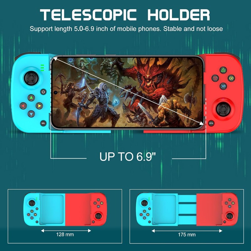 Phone Controller for iPhone/Android Support Phone Case, Mobile Gaming Controller with Ergonomic Design - Wireless Gamepad for Cloud Gaming & PS Remote Play