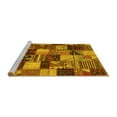 thumbnail image 2 of Ahgly Company Machine Washable Indoor Round Patchwork Yellow Transitional Area Rugs, 5' Round, 2 of 4