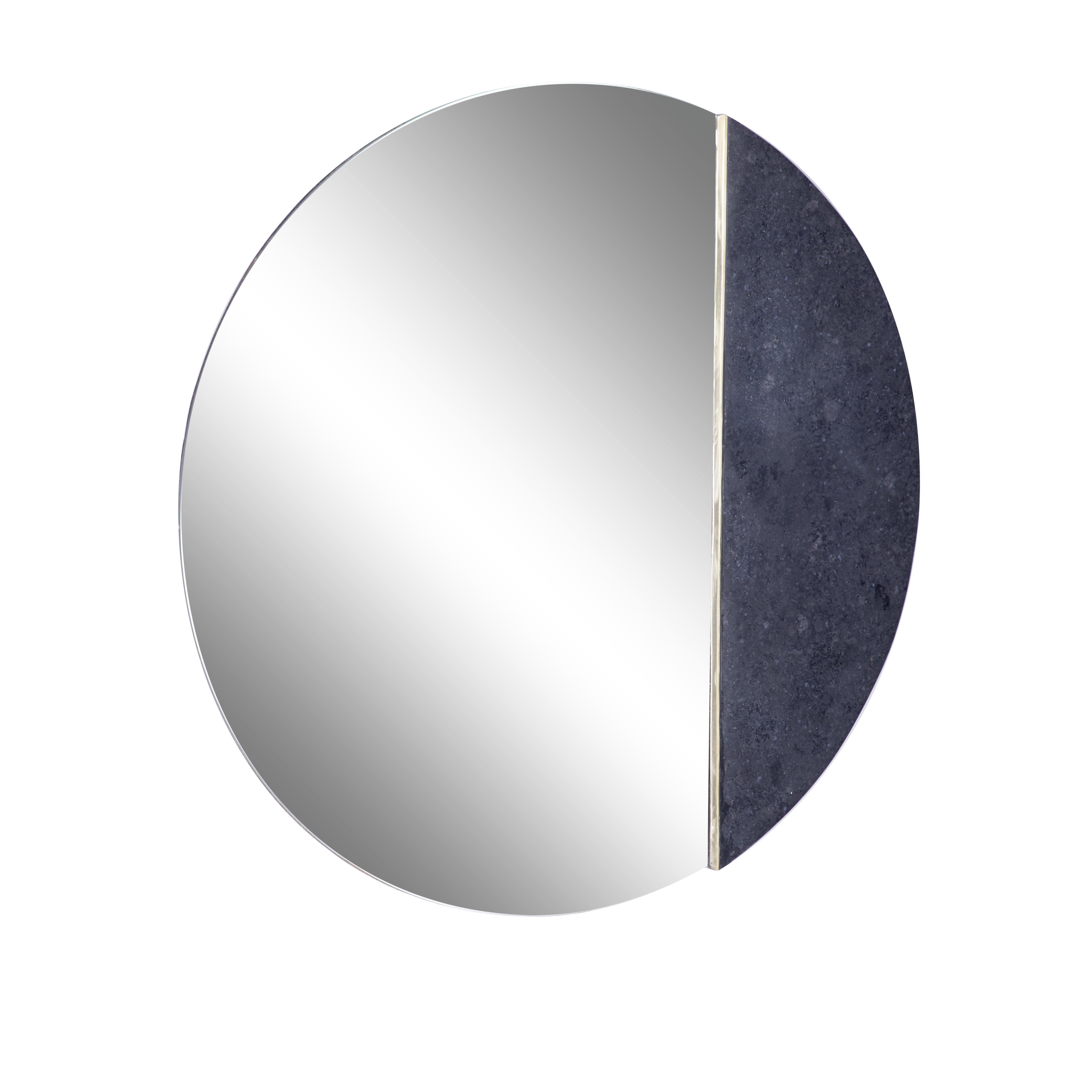 DecMode 28" x 28" Black Wall Mirror with Marble Accent