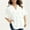 Tops-225White, variant on LEKWK Tunic Tops for Women Loose Fit Dressy Plus Size V-Neck Ruffled Blouses Button Front Casual Tops Solid Pleated Summer outfits