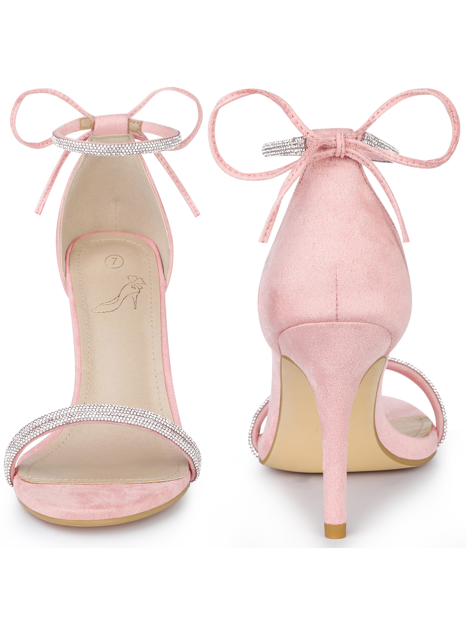 DARING DIVA Women's Ankle-Tie Stiletto Heels Sandals Pink 9