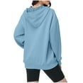 thumbnail image 3 of Womens Half Zip Pullover Hoodies with Side Pockets Oversized Sweatshirt Long Sleeve Fall Clothes, 3 of 6