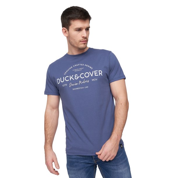 Duck and Cover - Camiseta Jansmoore para Hombre (Azul Medio)