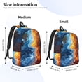 thumbnail image 3 of Picia Red And Blue Flame Waves Printed Canvas Daypack - Stylish and Durable Vintage Compact Backpack - Class, Work, Travel, or Laptop Bookbag,Organized Compartments-Medium, 3 of 6