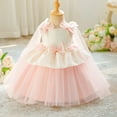 thumbnail image 7 of FYDUU Baby Toddler Girl Dress Girls Dresses Kids Dress With Cape And Satin For Girls Party Outfit Everyday Wear Formal Party Dresses 3-6 Months, 7 of 7