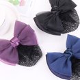 thumbnail image 2 of EeaseCA 1Pc Beautiful Bowknot Design Hair Net Pearl Studded Hairpin for Hair Decoration Use Thick Net (Purple), 2 of 7